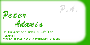 peter adamis business card